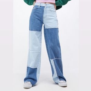 NWOT PacSun Eco Frayed Paneled Baggy Jeans